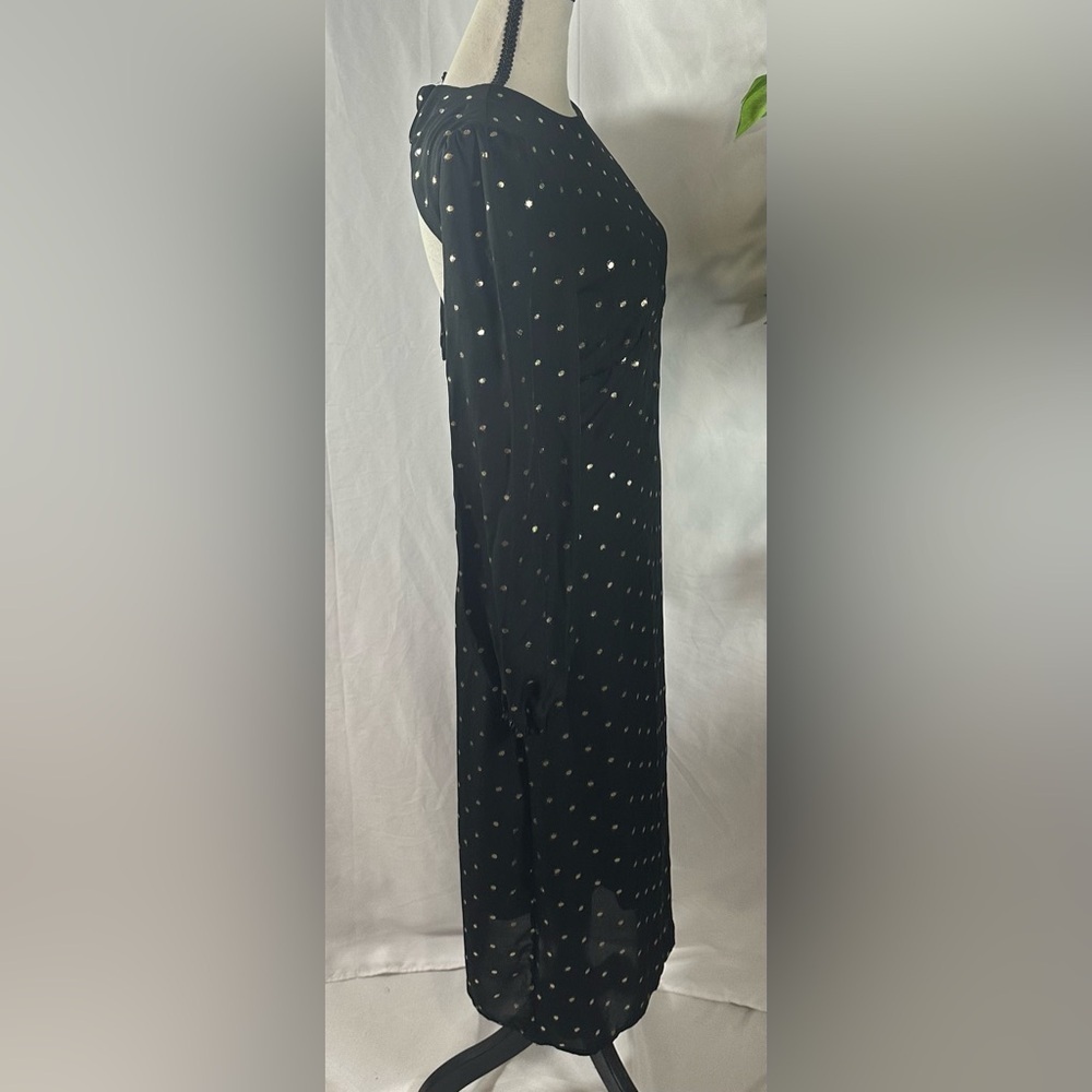 Fashion Union Black Dress with White Dots - Picture 3 of 11